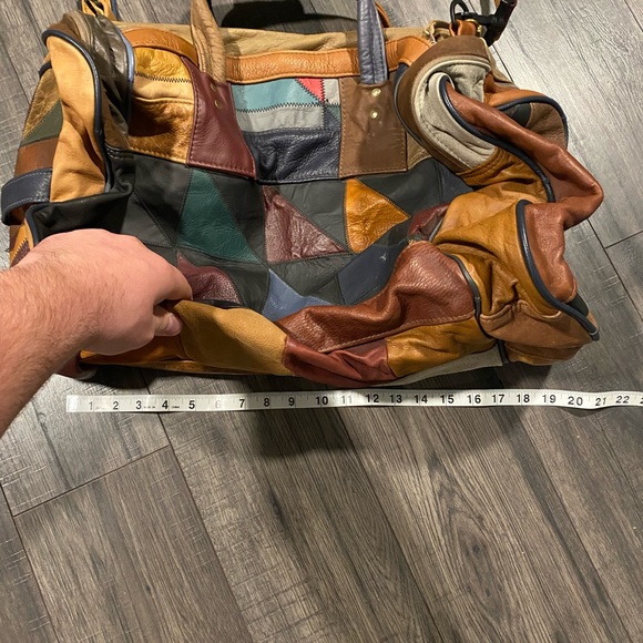 Vintage Leather Patchwork Dufflebag - Picture 6 of 7